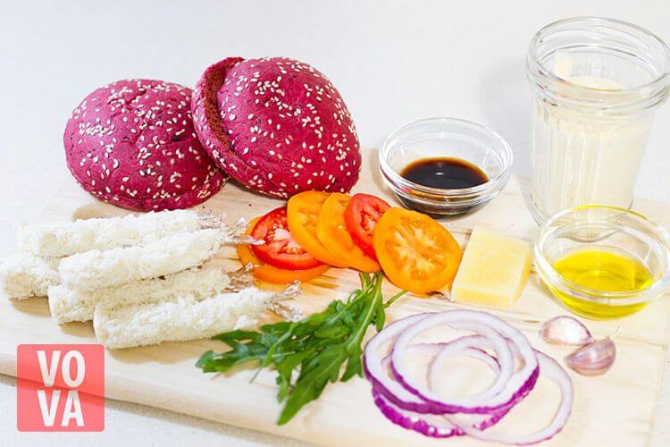 ингредиенты для бургера с креветками