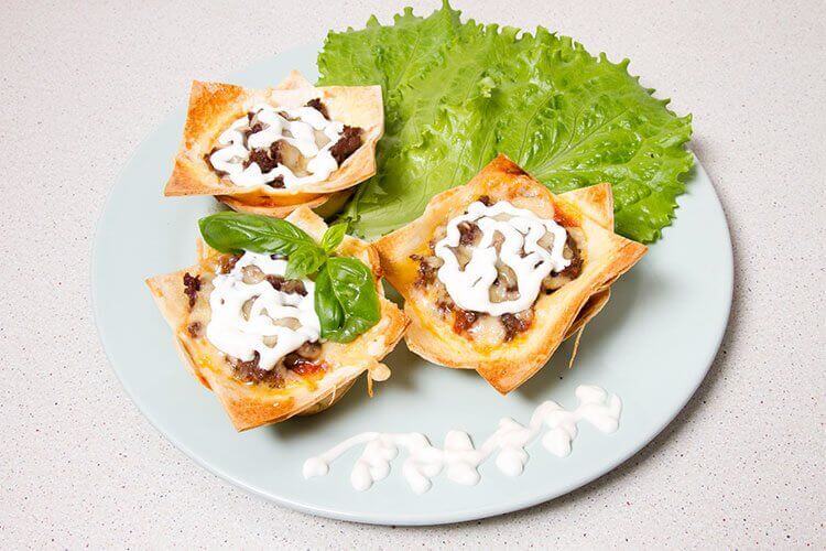 Хрустящие чашечки с говядиной