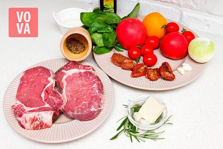 Ингредиенты для рибай с сальса верде