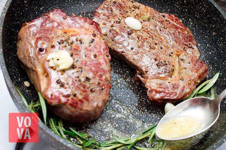 обжарка стейка рибай фото