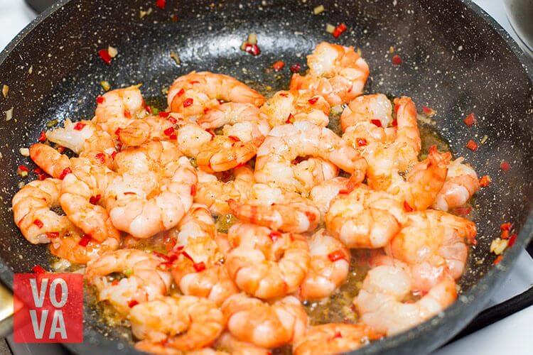 правильная степень обжарки креветок