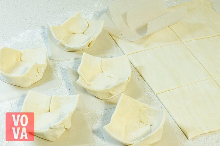 корзинки из слоеного теста