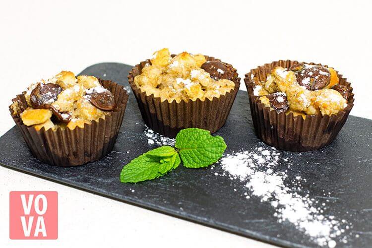 кексы из тостового хлеба с бананом и шоколадом