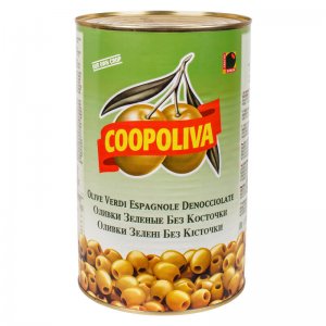 оливки зеленые без косточки coopoliva 4300г