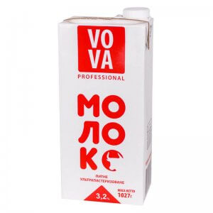 молоко питьевое ультрапастеризованное 3,2% жира тм vova 1027г