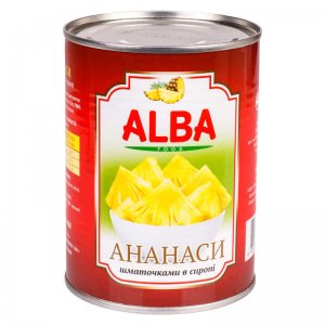 ананас кусочками в сиропе alba food 565г