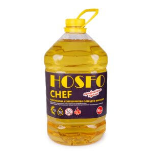 Масло подсолнечное высокоолеиновое рафинированное дезодорированное ТМ HOSFO CHEF 5л - фото 1