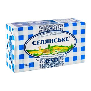 Масло сладкосливочное 72,5% ТМ Селянське 180г