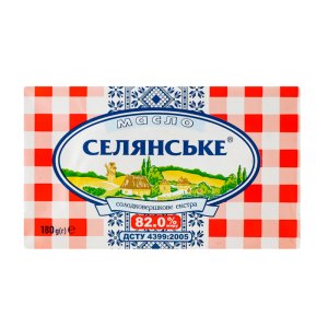 Масло сладкосливочное 82% ТМ Селянське 180г