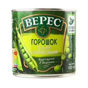 Горошек зеленый консервированный ТМ Верес 420г