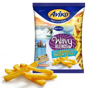 Картофель фри хрустящий, волнистый со специями, вкусом сыра и лука Aviko 2,5кг